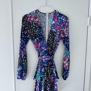 Vibrant Floral Long Sleeve Dress